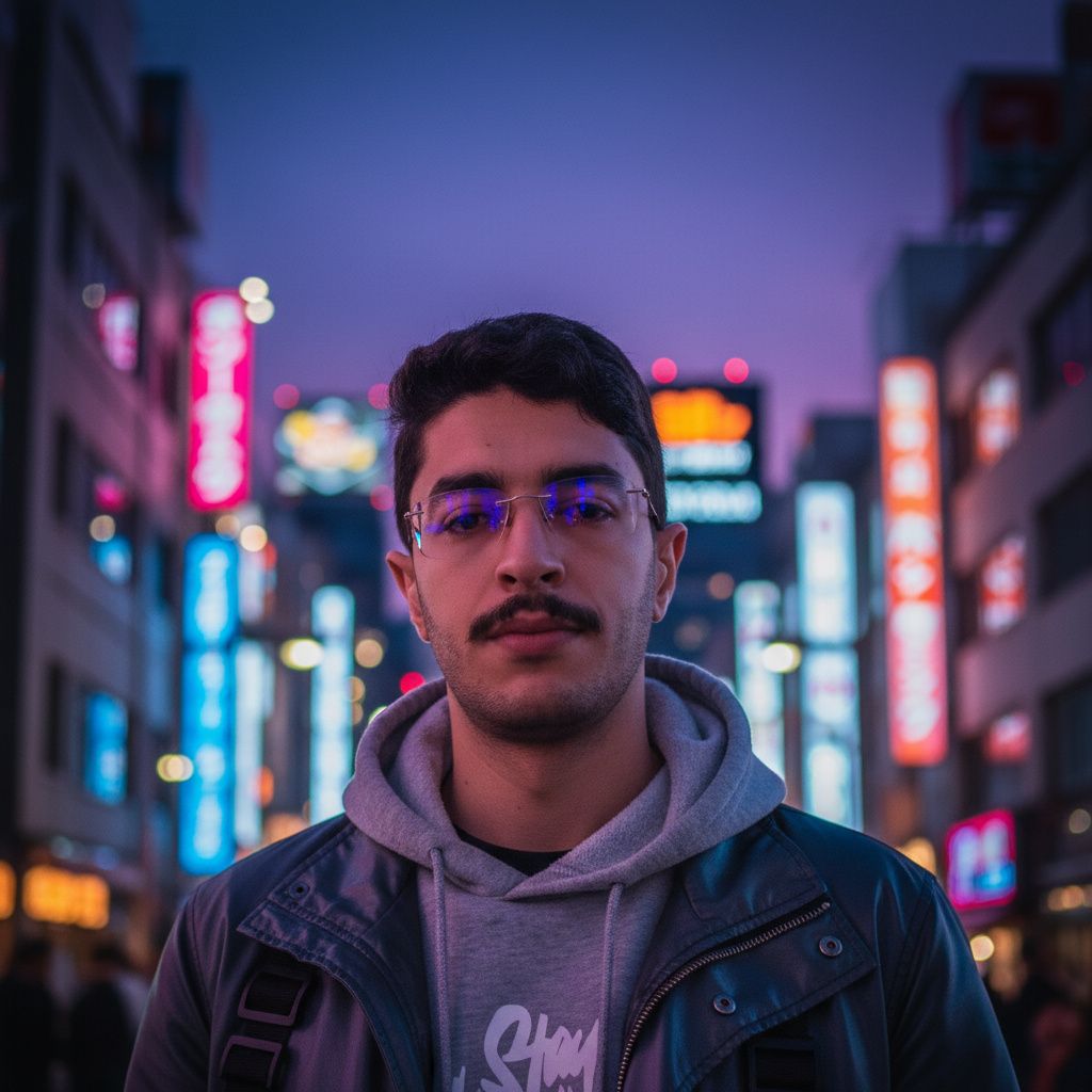 Tokyo Neon AI headshot example