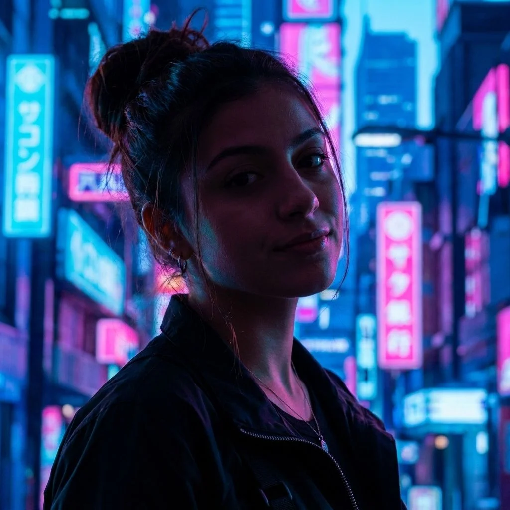 Cyberpunk Silhouette — Studio Girl subject