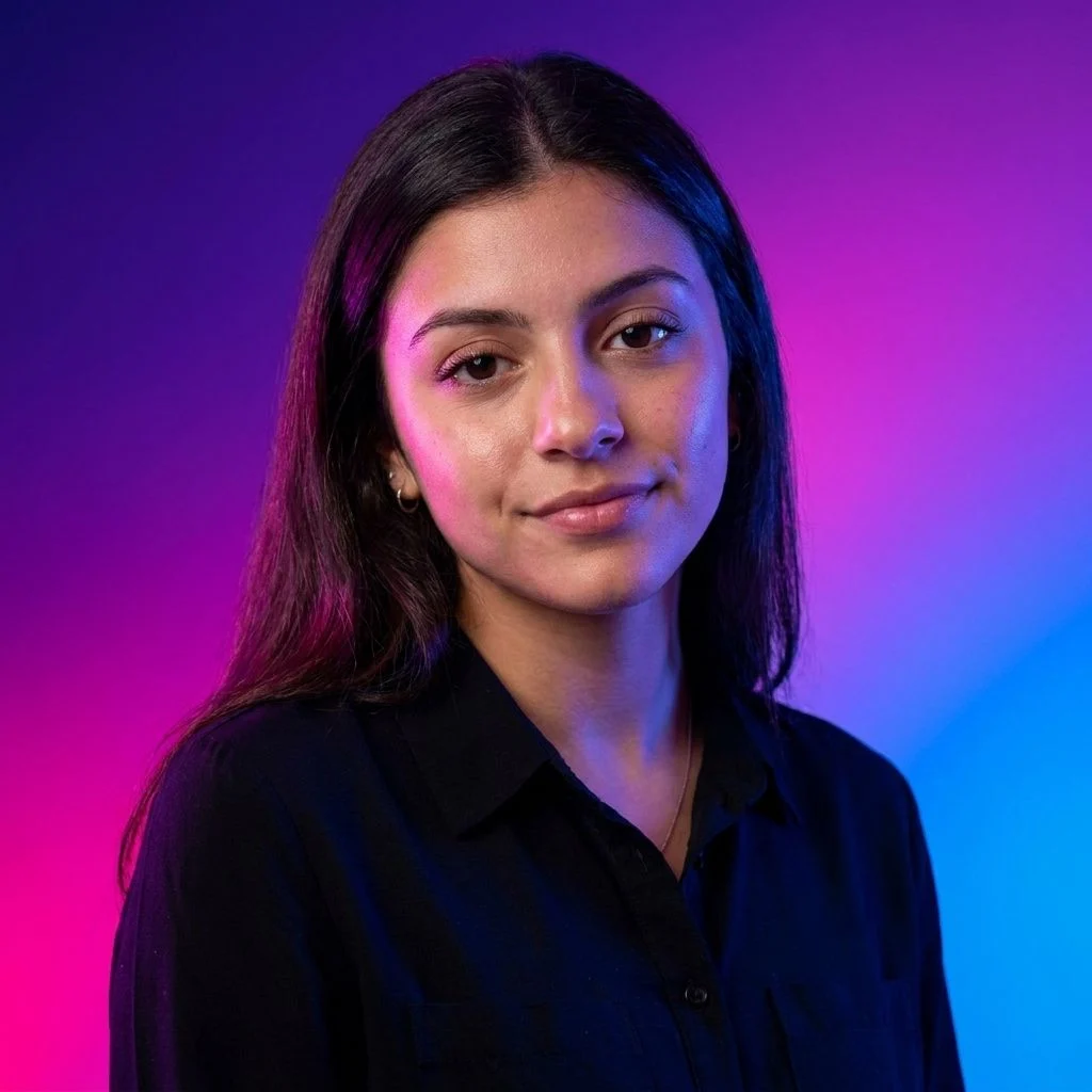 Neon Gradient — Studio Girl subject