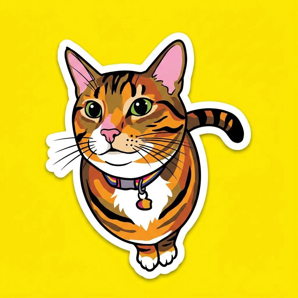 Pop Sticker — Studio Cat subject